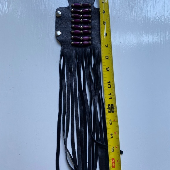 Leather barrette clip ponytail holder - Picture 2 of 6